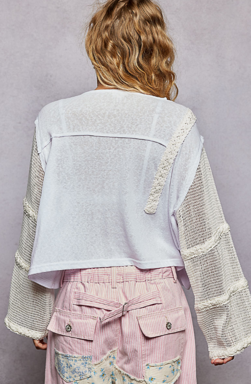 Drifting Crochet Sleeve Top