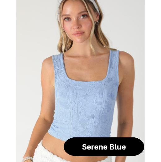 Double Lace Square Neck Crop Top