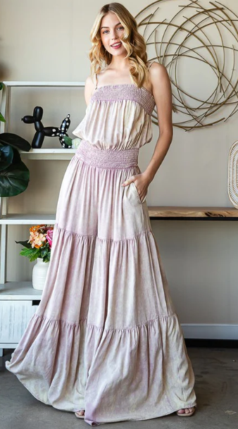 Tiered Mineral Wash Jumpsuit