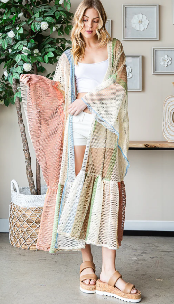 Colorful Crochet Duster *FINAL SALE*