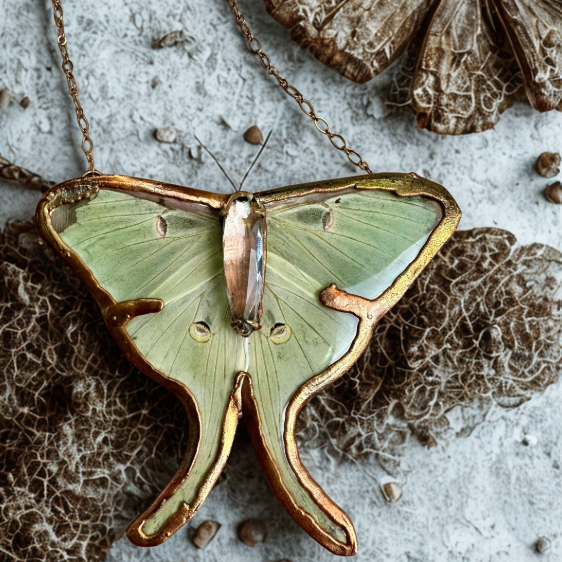 Luna Moth Necklace