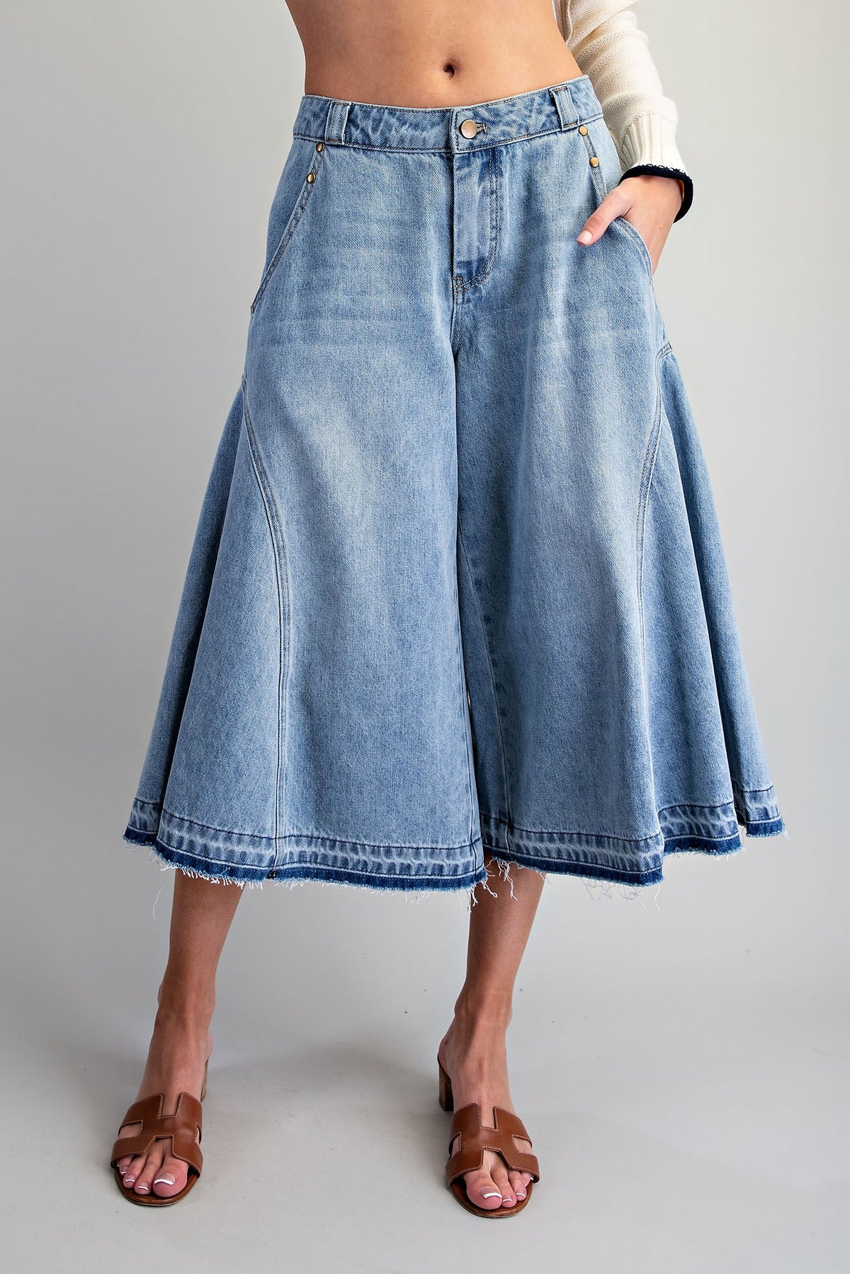 On the Move Denim Culottes