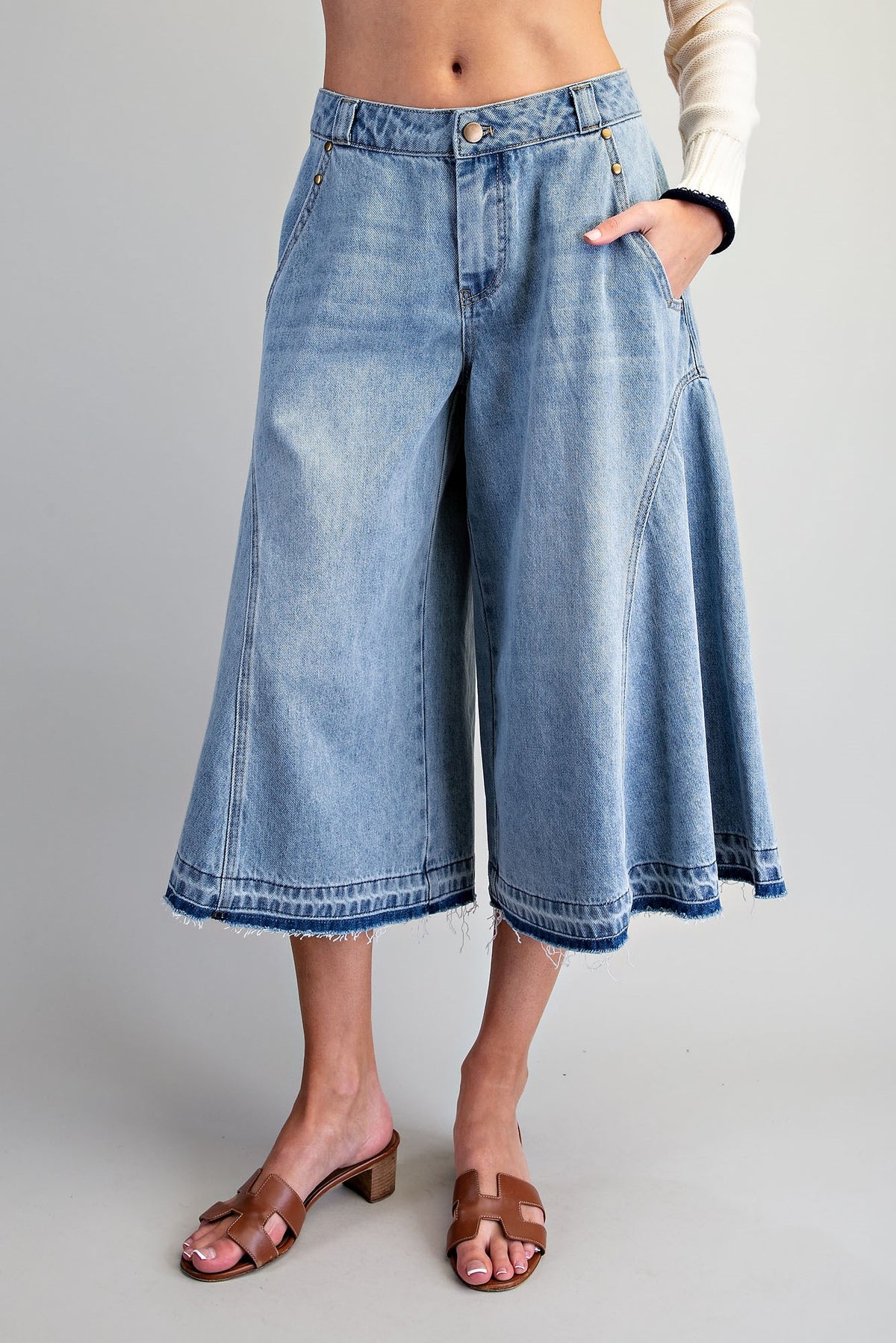 On the Move Denim Culottes