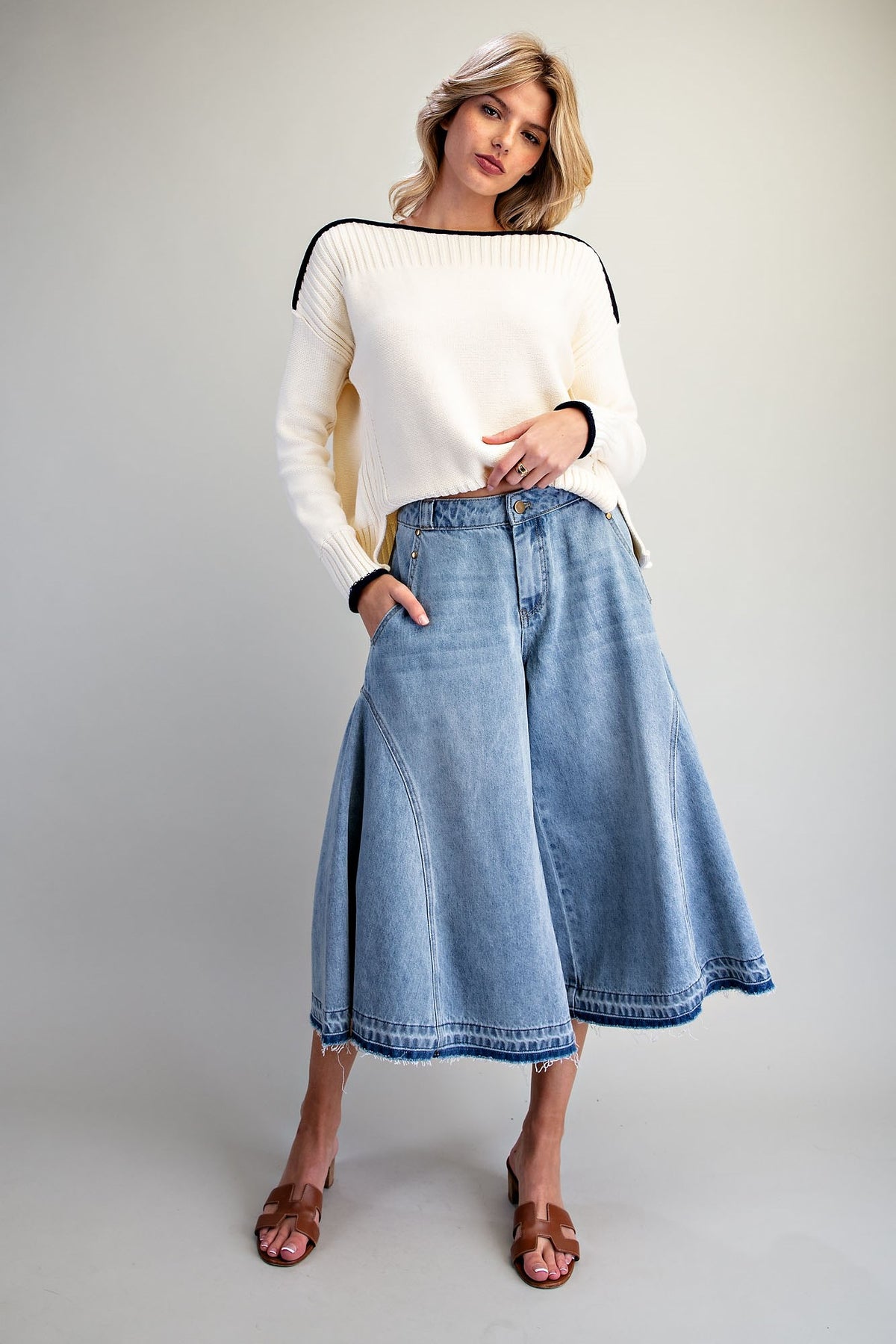 On the Move Denim Culottes