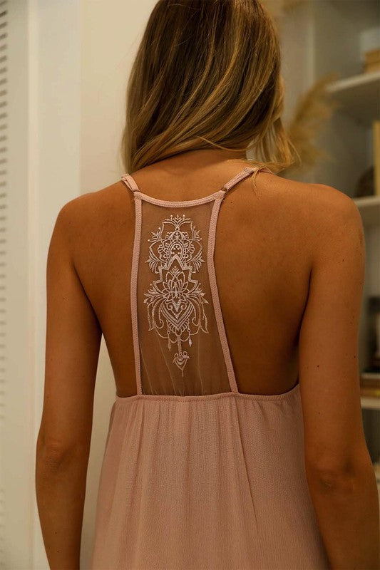 Tattoo Back Slip Dress