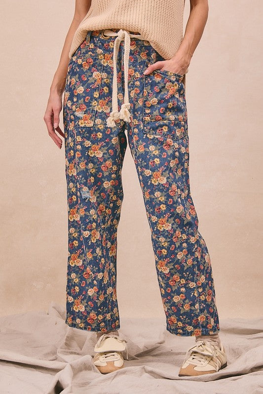 Turn the Page Floral Jeans