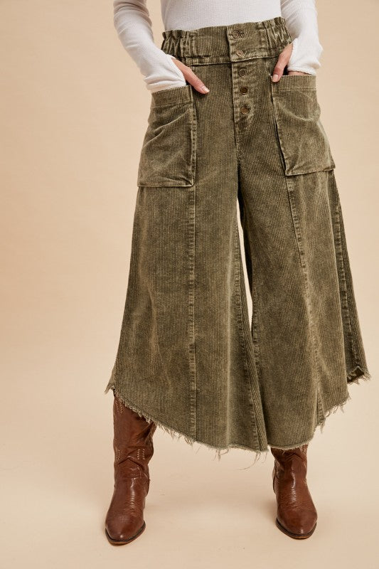 Fall Breeze Corduroy Crop Flares
