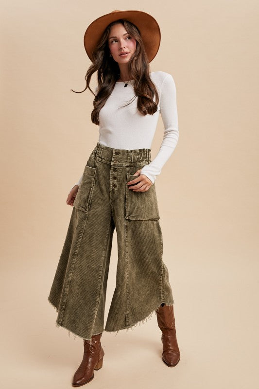 Fall Breeze Corduroy Crop Flares
