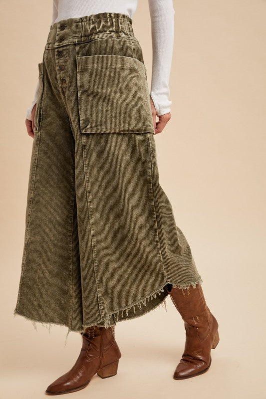 Fall Breeze Corduroy Crop Flares