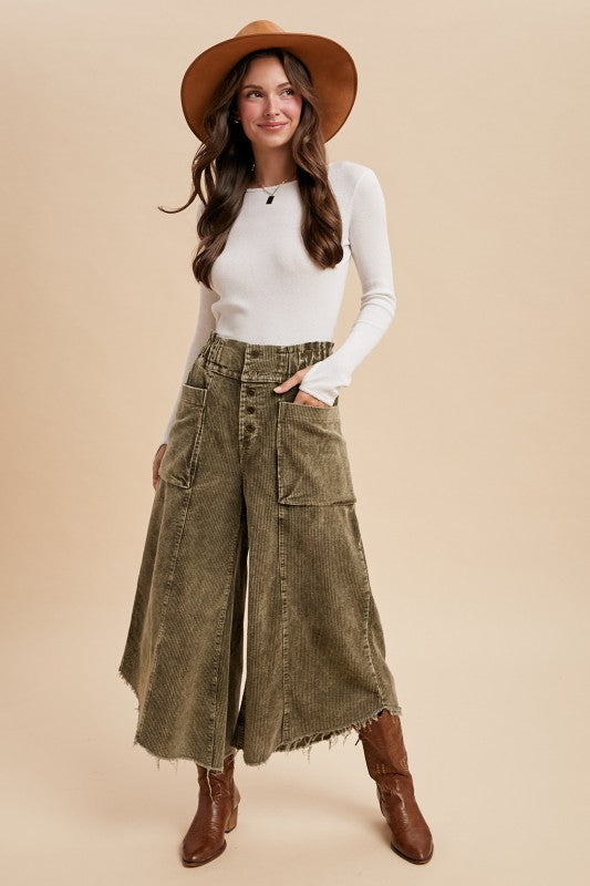 Fall Breeze Corduroy Crop Flares