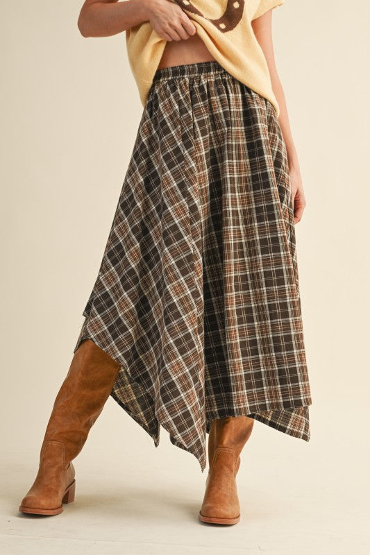 Fall Flow Plaid Skirt