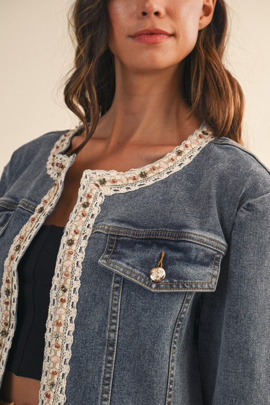 Sweet Nothings Lace Denim Jacket