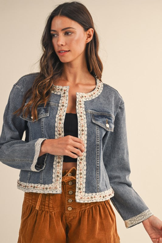Sweet Nothings Lace Denim Jacket