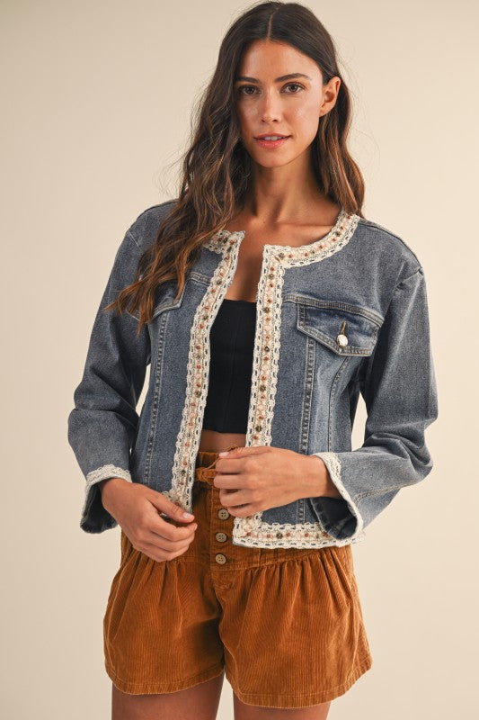 Sweet Nothings Lace Denim Jacket