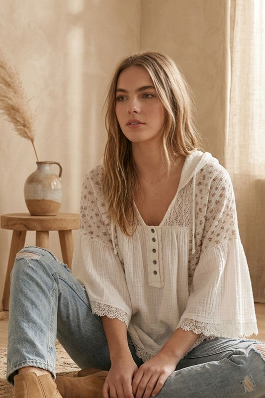Morning Glow Lace Hoodie