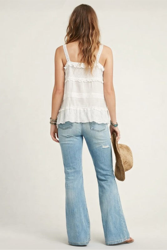 Scalloped Eyelet Tank