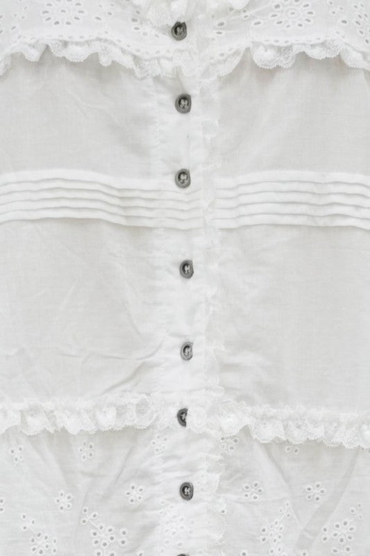 Scalloped Eyelet Tank