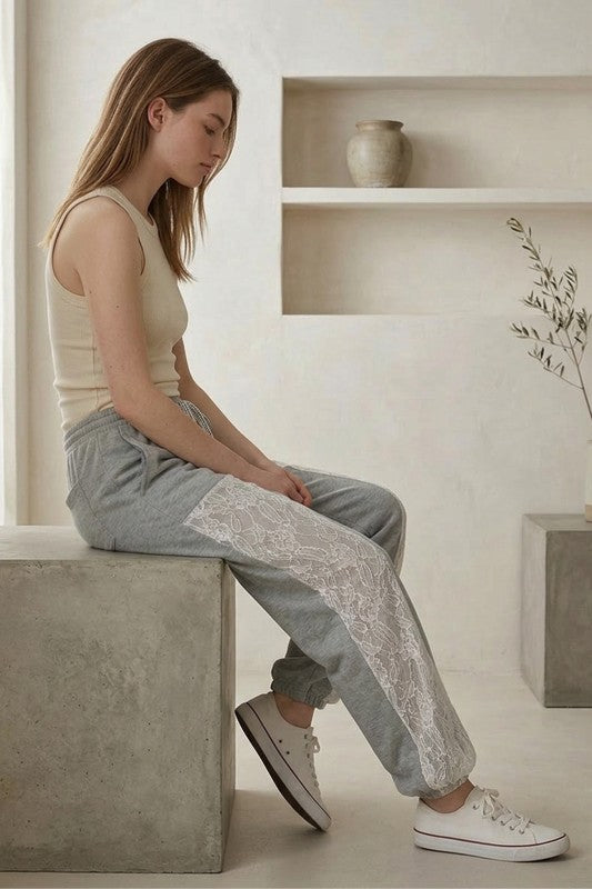Days End Lace Jogger Pants