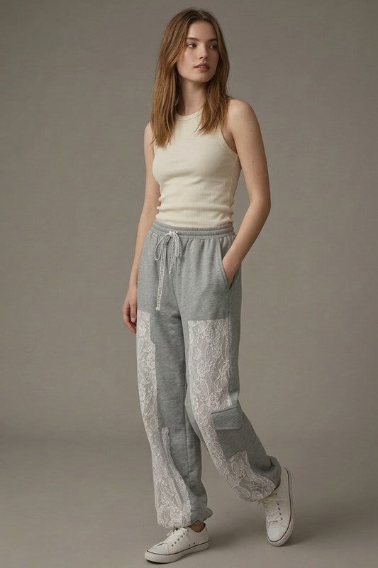 Days End Lace Jogger Pants