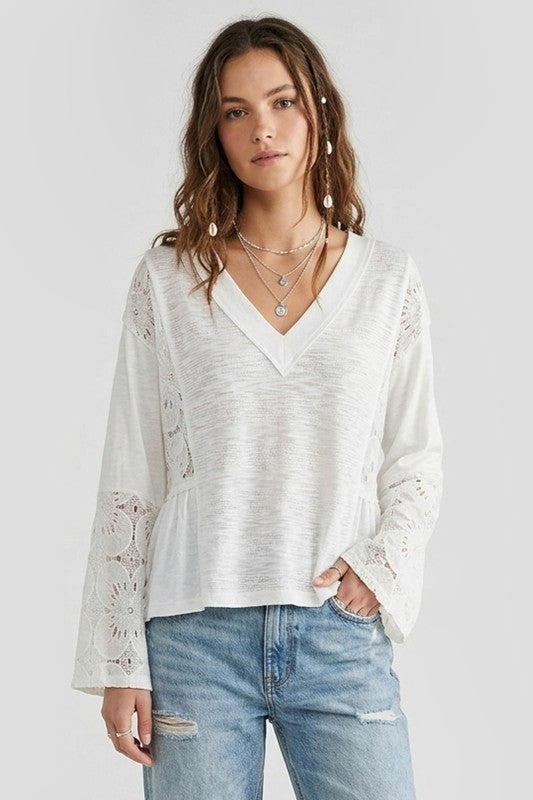 More Than This Lace Sleeve Top