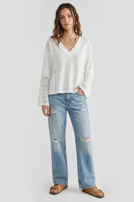 More Than This Lace Sleeve Top