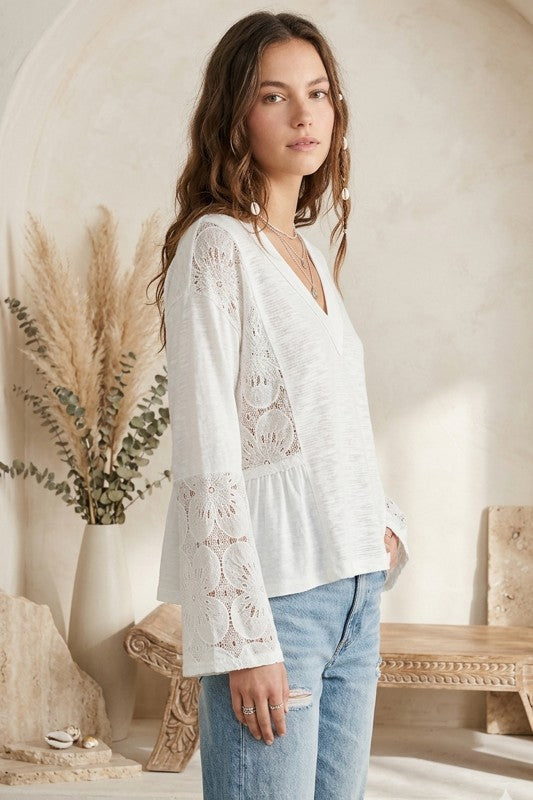 More Than This Lace Sleeve Top