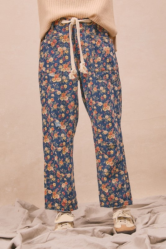 Turn the Page Floral Jeans