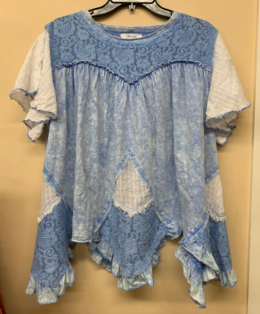 Blue Lace Tunic Top