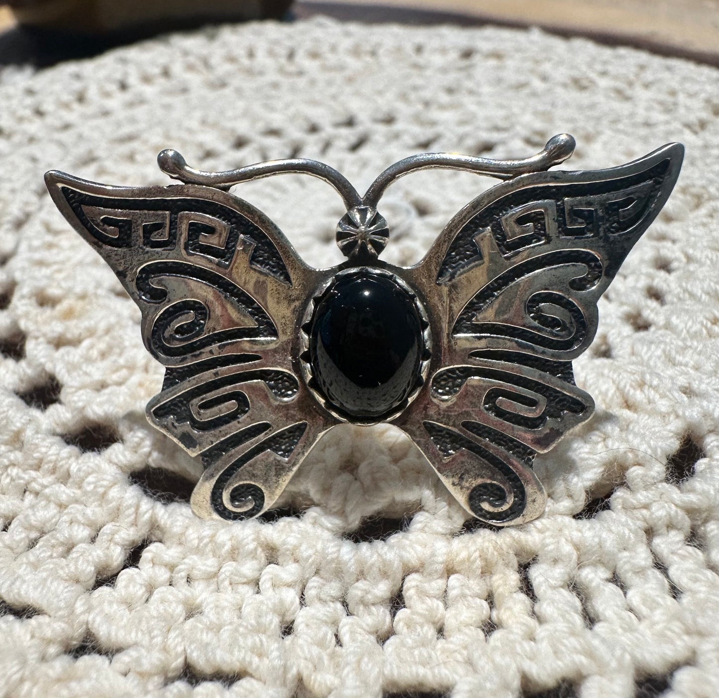 Black Onyx Butterfly Ring