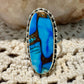 Copper Turquoise Blue Dahlia Ring