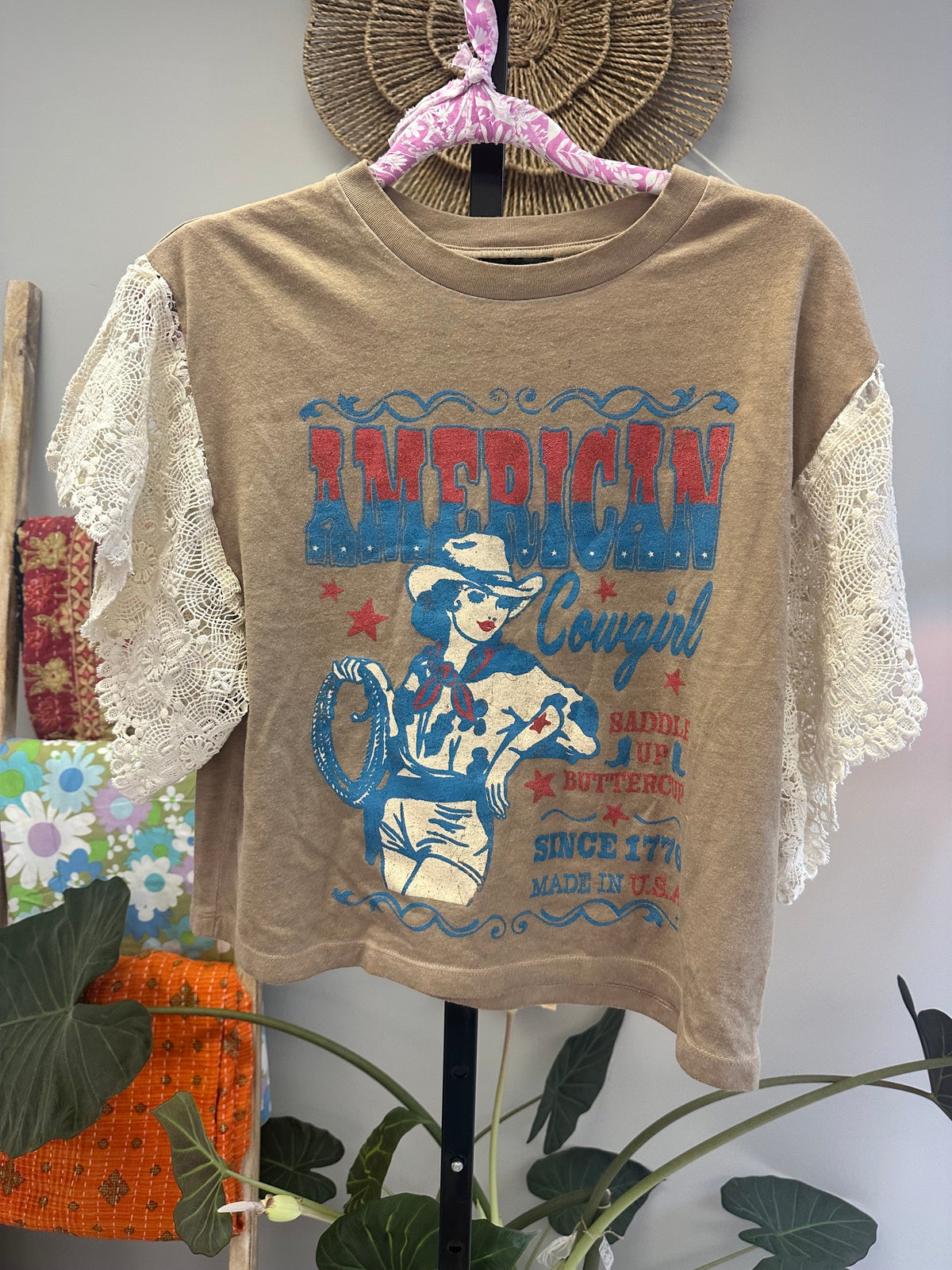 Crochet Sleeve Graphic Tees