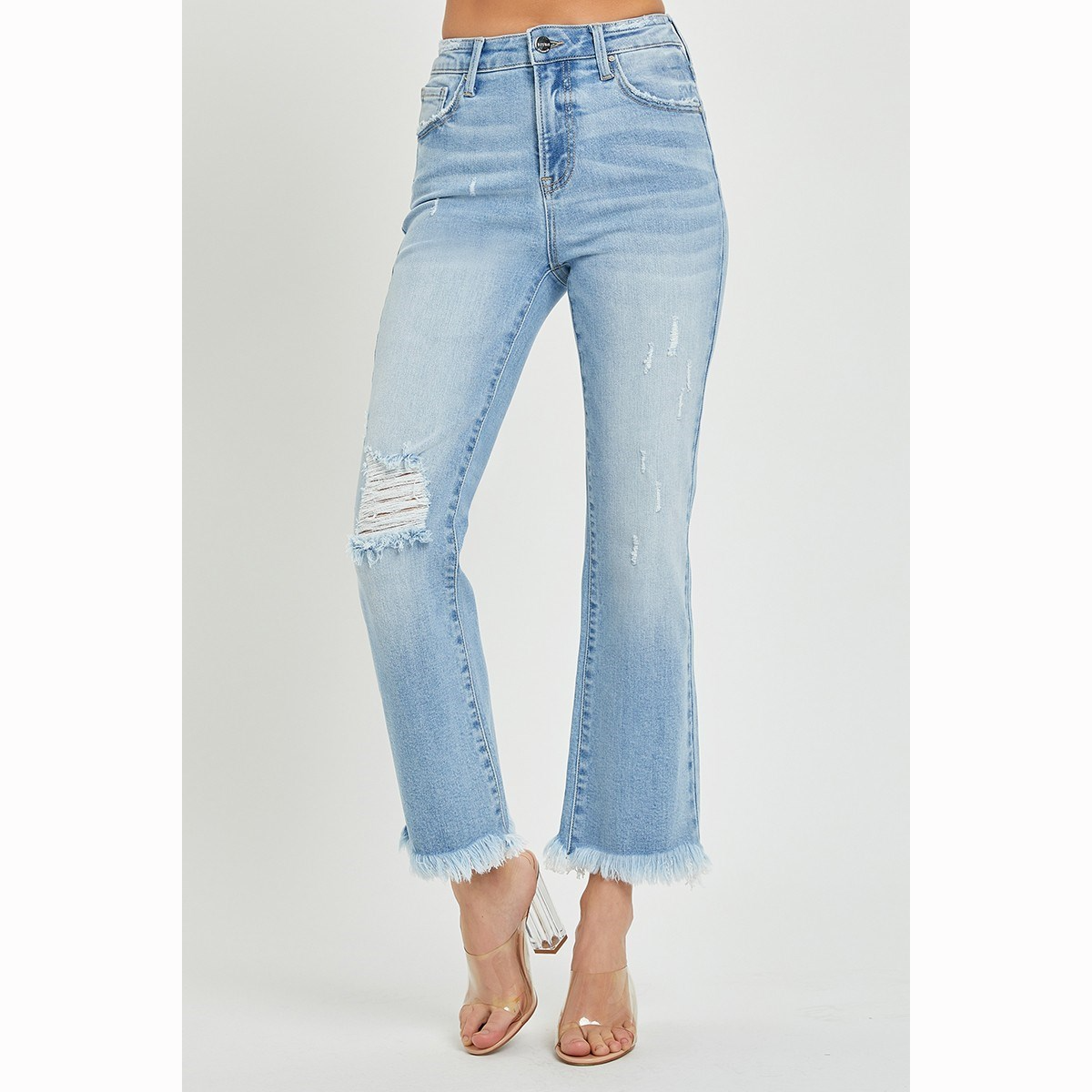 Risen Light Wash Kick Flare Jeans