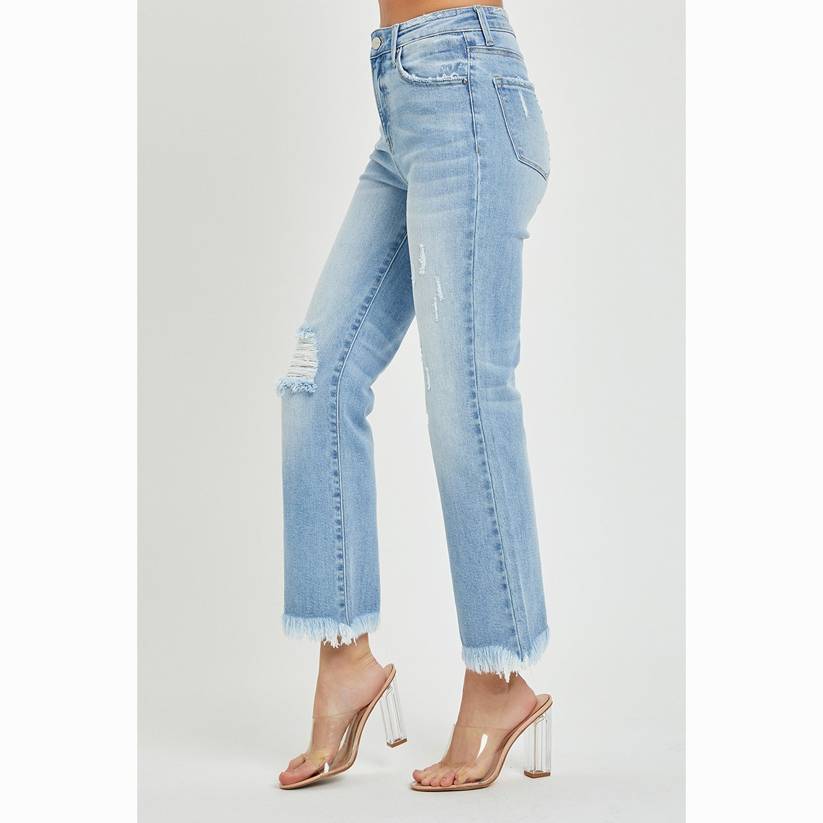 Risen Light Wash Kick Flare Jeans