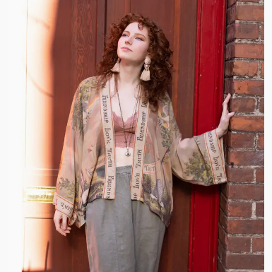 Friendship, Love & Truth Cropped Bamboo Kimono Cardigan