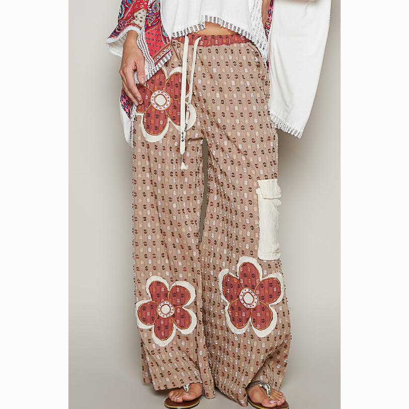 Fall Flowers Wide Leg Pants