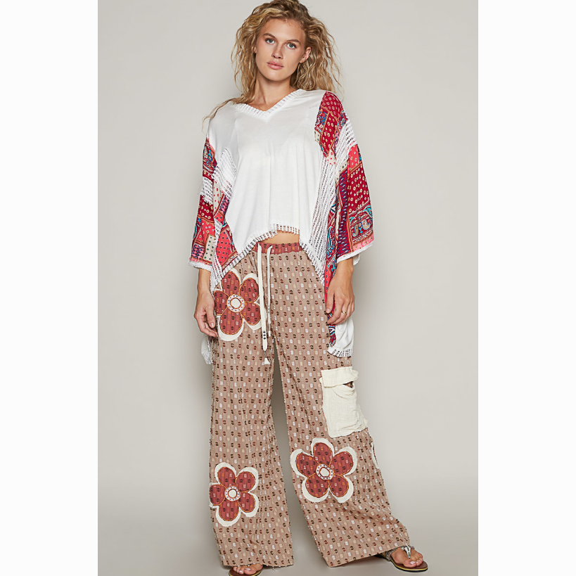 Fall Flowers Wide Leg Pants