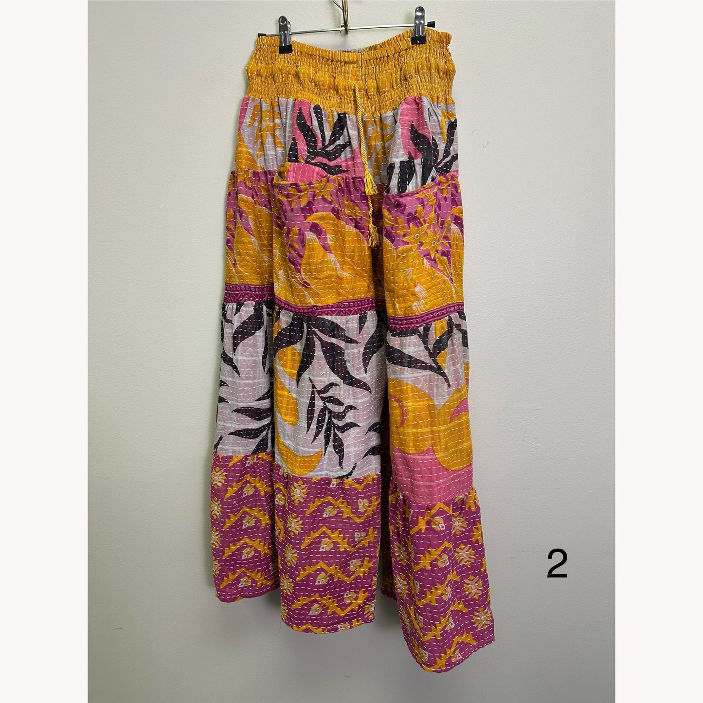 Lotus Wide Leg Kantha Pants