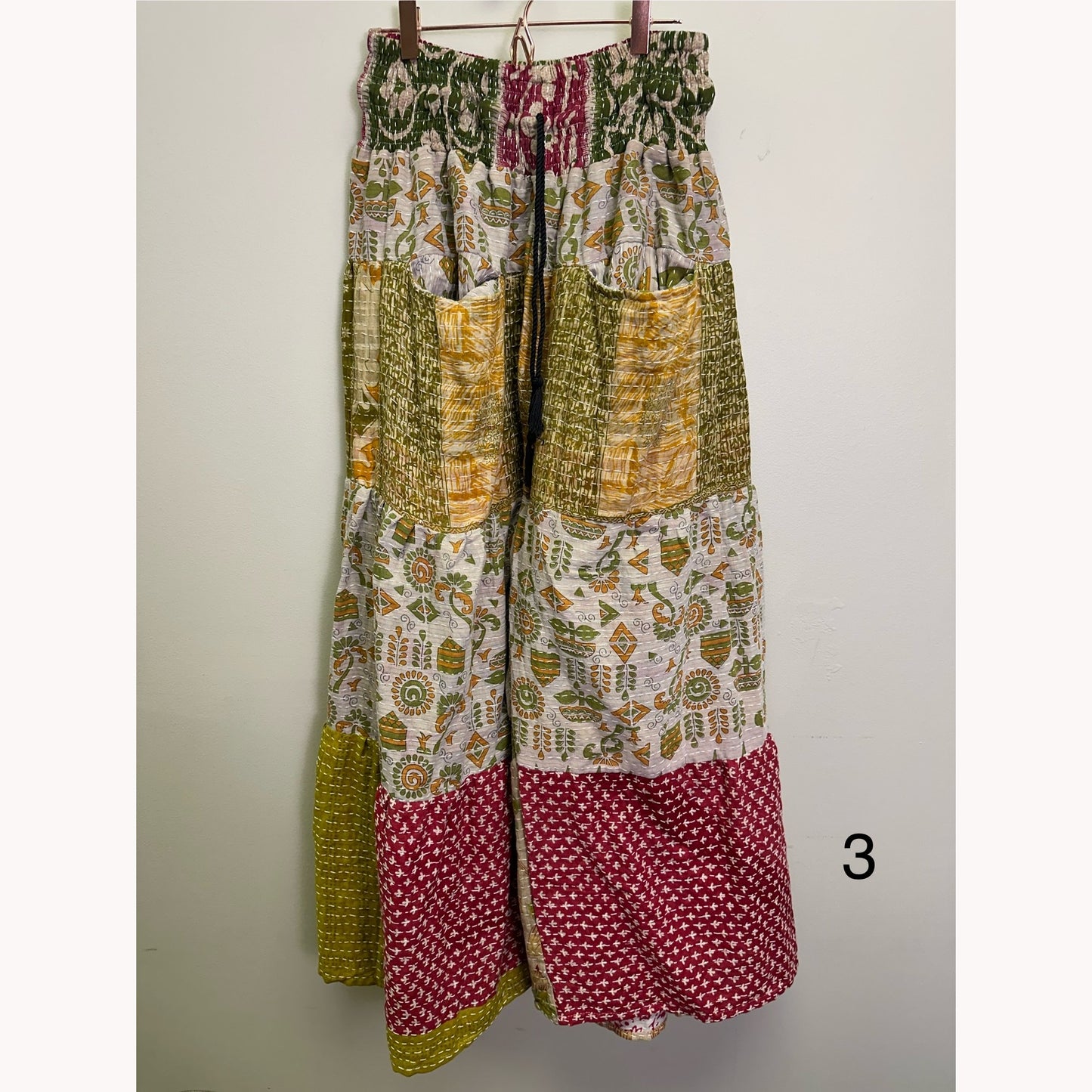 Lotus Wide Leg Kantha Pants