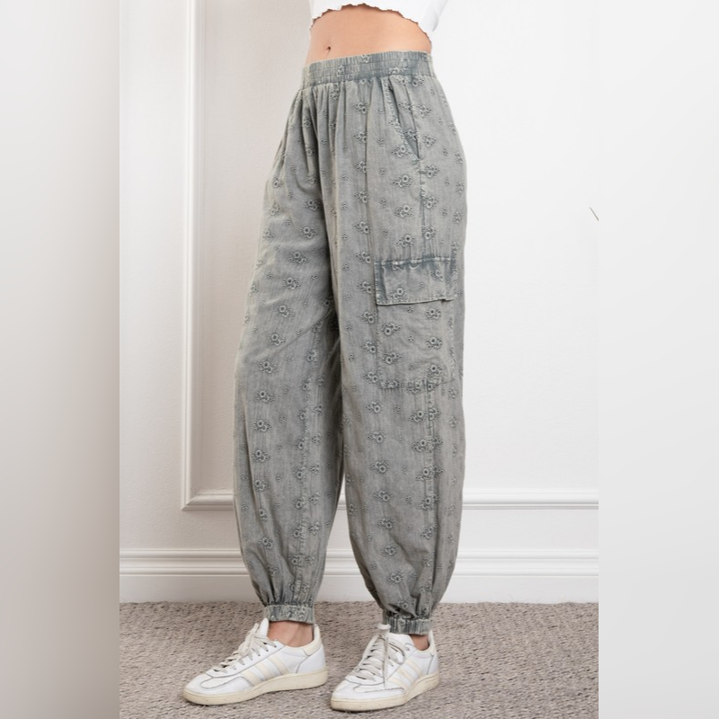 Eye Love It Eyelet Jogger Pants