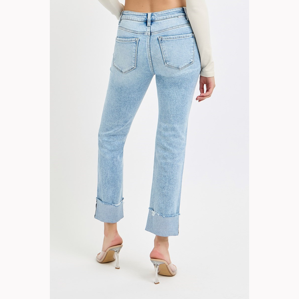 Risen Cuffed Light Wash Jeans