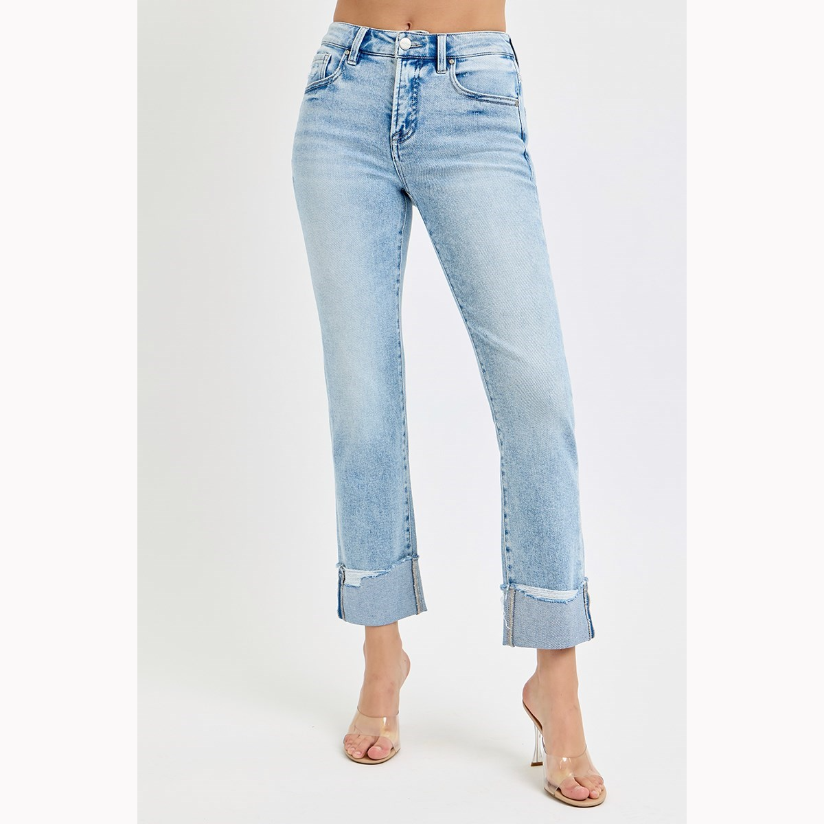 Risen Cuffed Light Wash Jeans