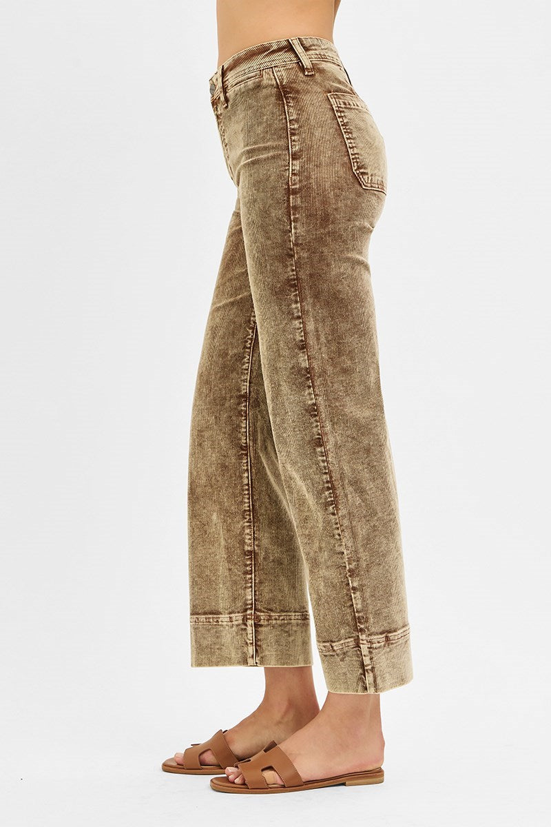 Mocha Cropped Corduroy Pants