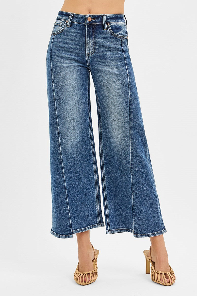 Risen Asymmetrical Hem Crop Jeans
