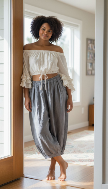 Off Shoulder Ruffle Sleeve Top