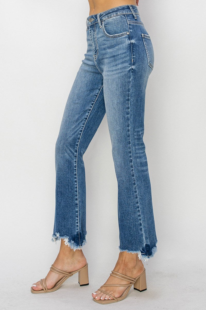 Risen Crop Flare Jeans