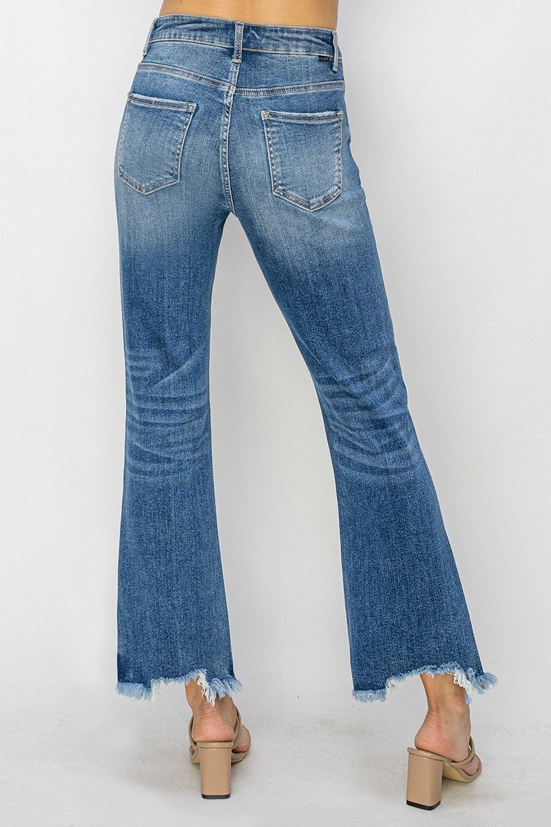 Risen Crop Flare Jeans