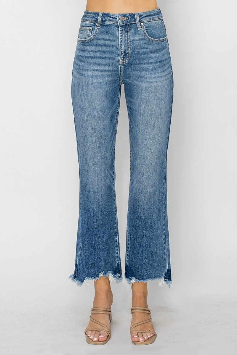 Risen Crop Flare Jeans