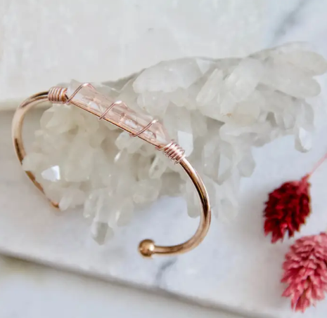 Wire Wrapped Quartz Cuff Bracelets