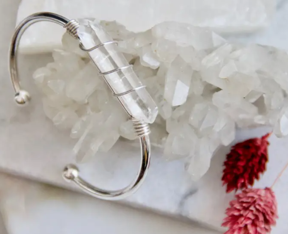 Wire Wrapped Quartz Cuff Bracelets