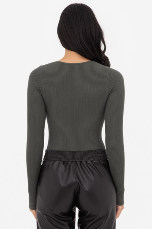 Long Sleeve Ribbed Bodysuit